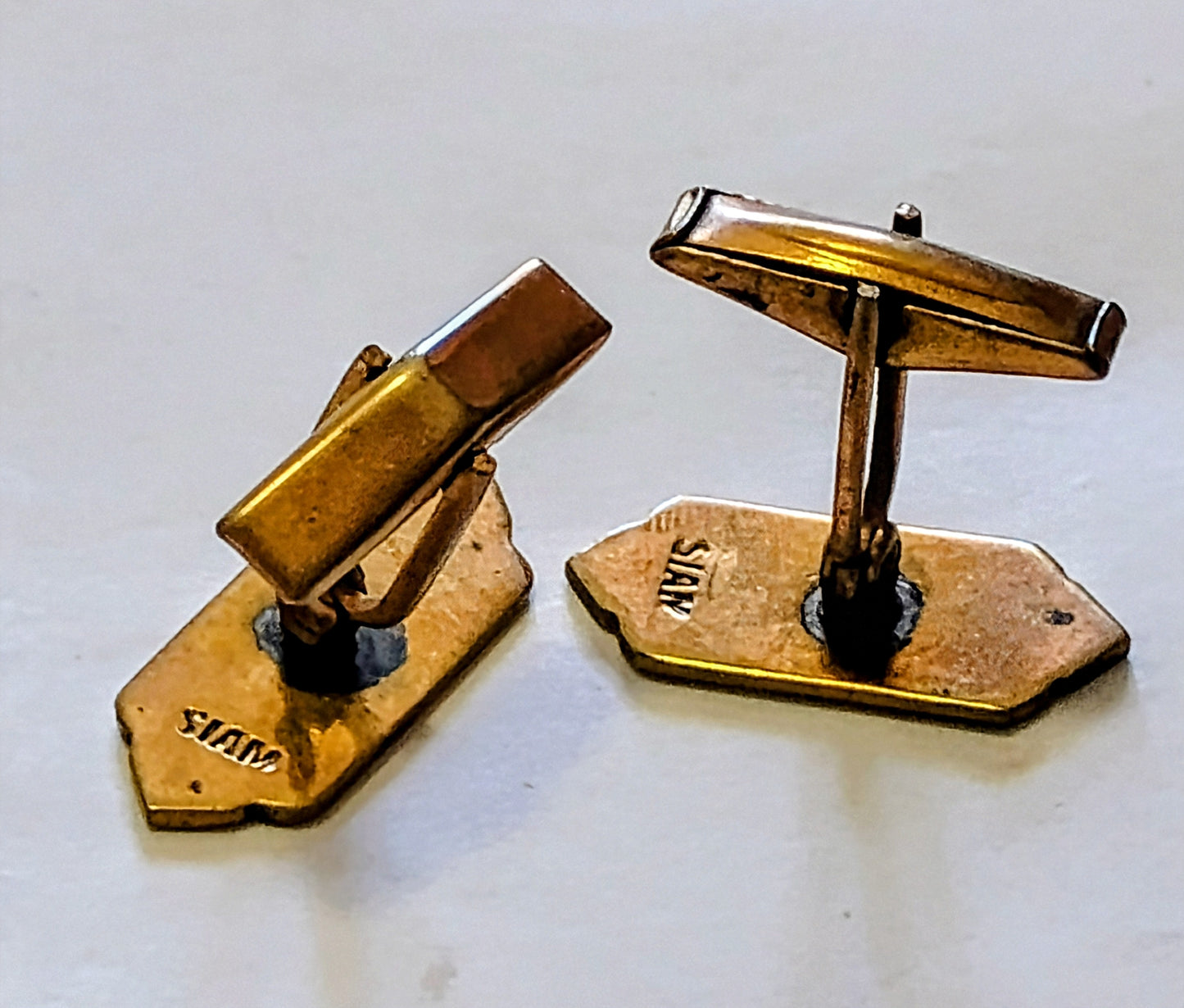 Gold & Black Vintage Siam Mens Cufflinks